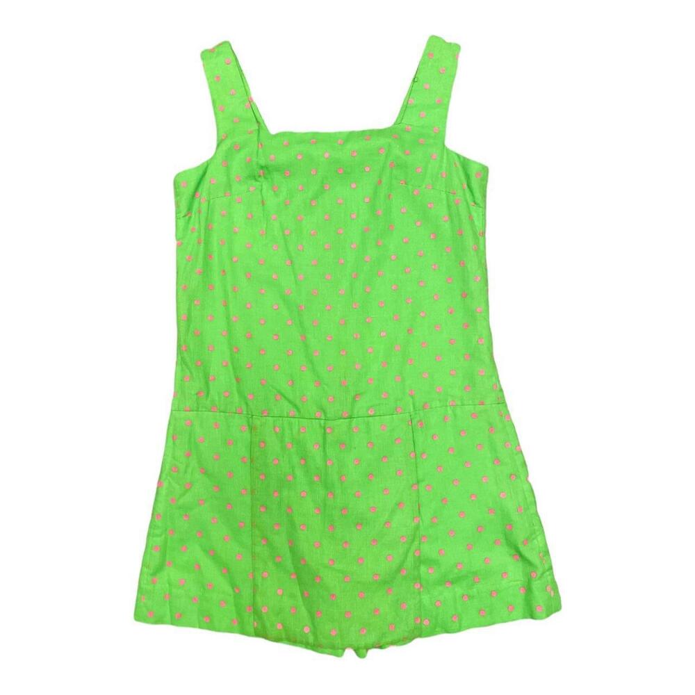 Vintage Ellen Tracy Polka Dot Linen Skort Dress.
